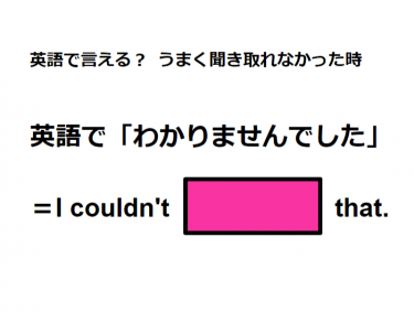 英語で「わかりませんでした」はなんて言う？